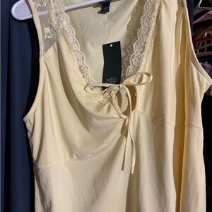 Yellow Lace Trim Nightgown
